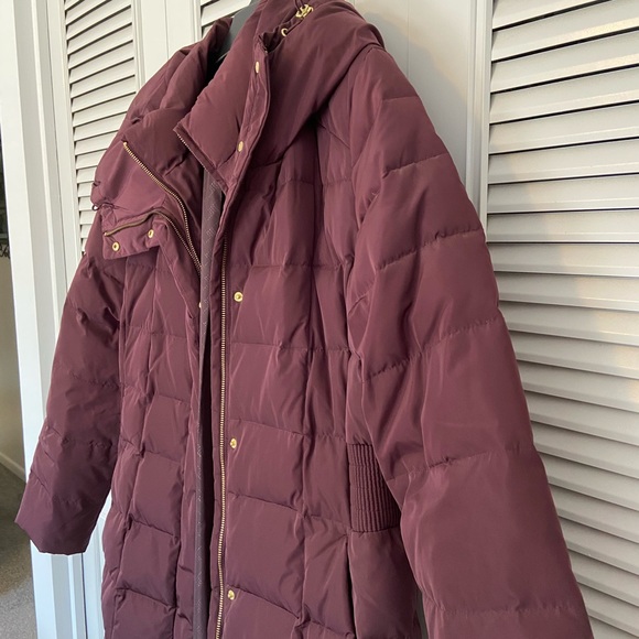 Burgundy Cole Haan down puffer coat - Picture 5 of 7